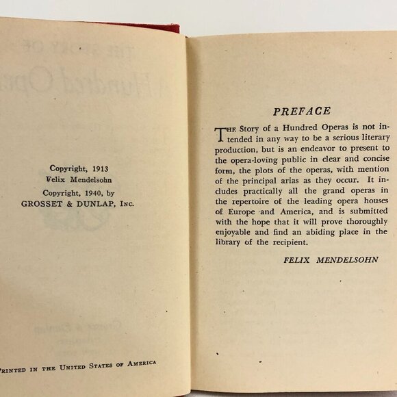 Vintage Book The Story Of A Hundred Opera's By Felix Mendelsohn - Picture 5 of 7